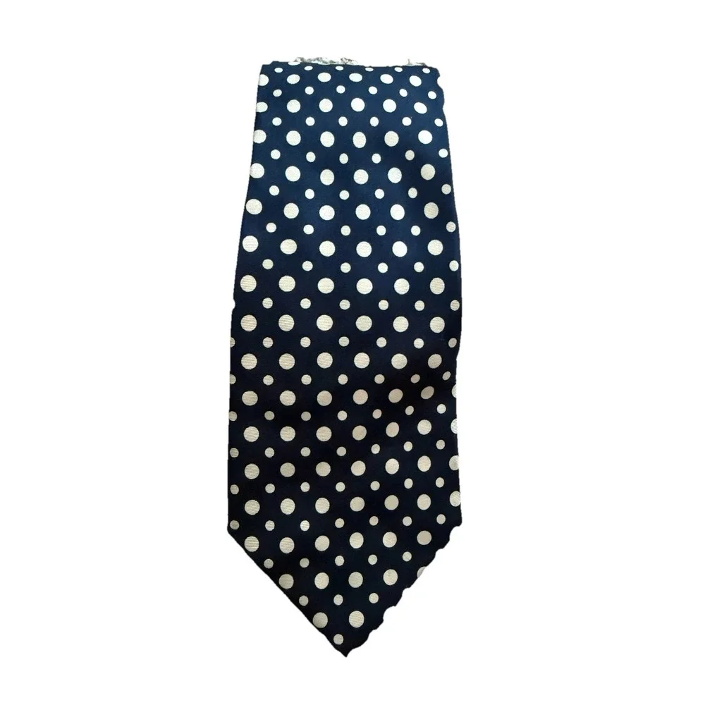 J'S A Bank Executive Collection Tie Necktie Vintage Blue With Polka Dots Vintage